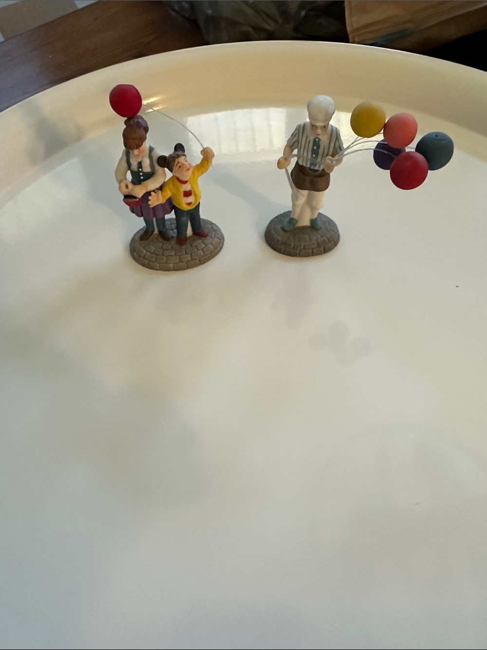 Hand-Painted Ceramic Figurine Set with Multicolor Balloons - Home Accents